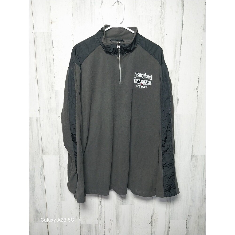 Disneyland Resort Mickey Mouse Mens Black Gray Fleece Jacket sz XXL